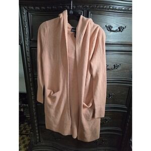 Isabella Rodriguez Peach Wool Blend Hooded Open Front Cardigan Sweater XS